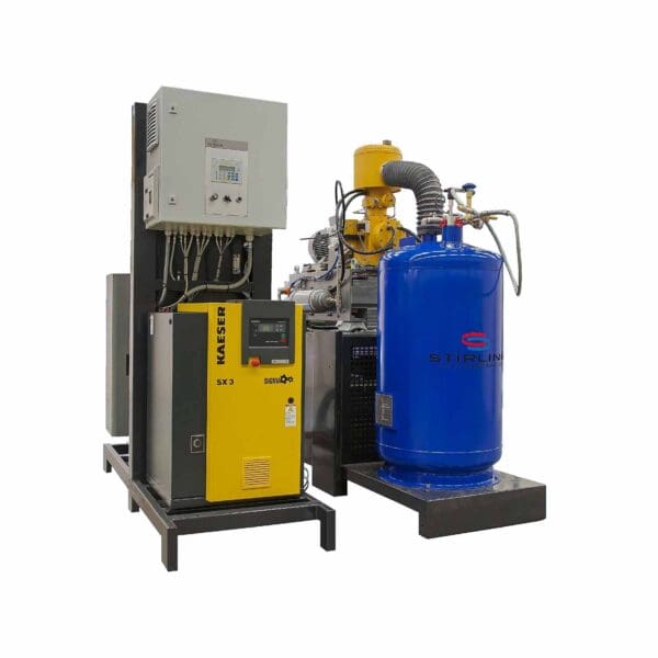 Kaeser industrial air compressor with blue tank