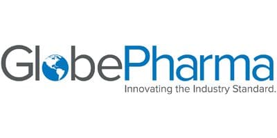GlobePharma logo with blue globe icon