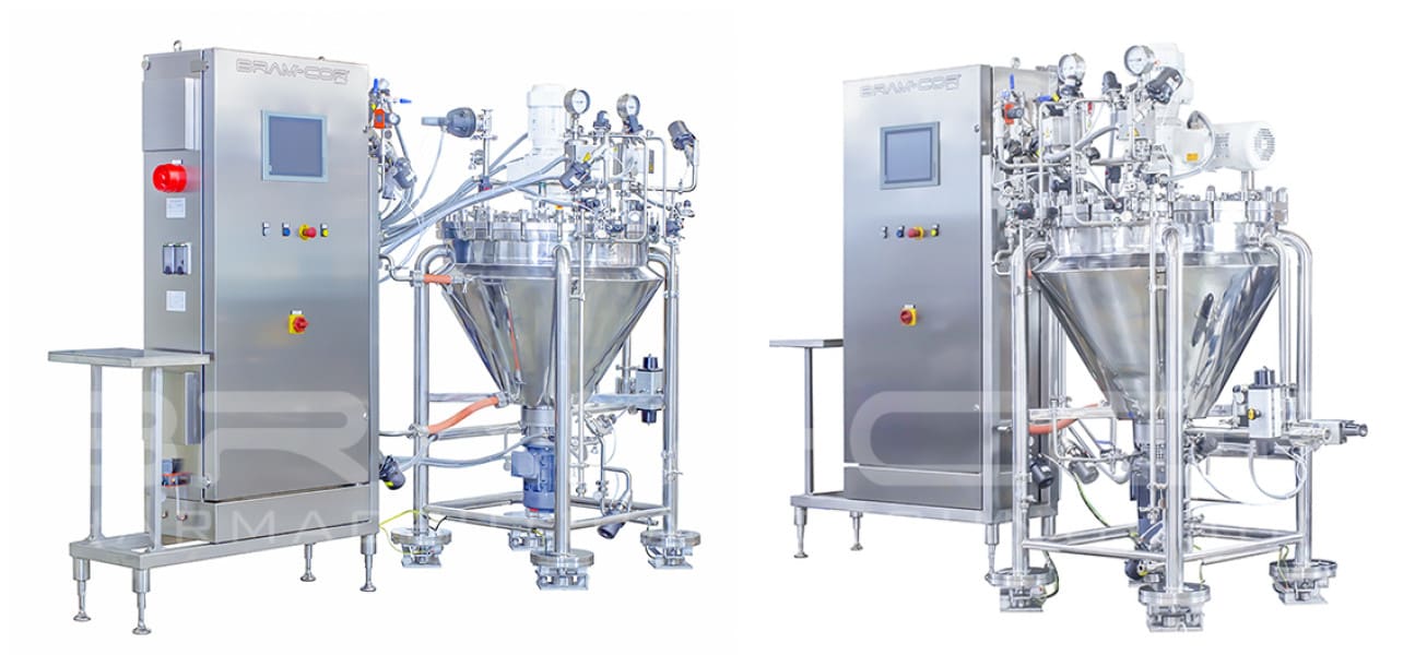 Stainless steel industrial mixing and filling system